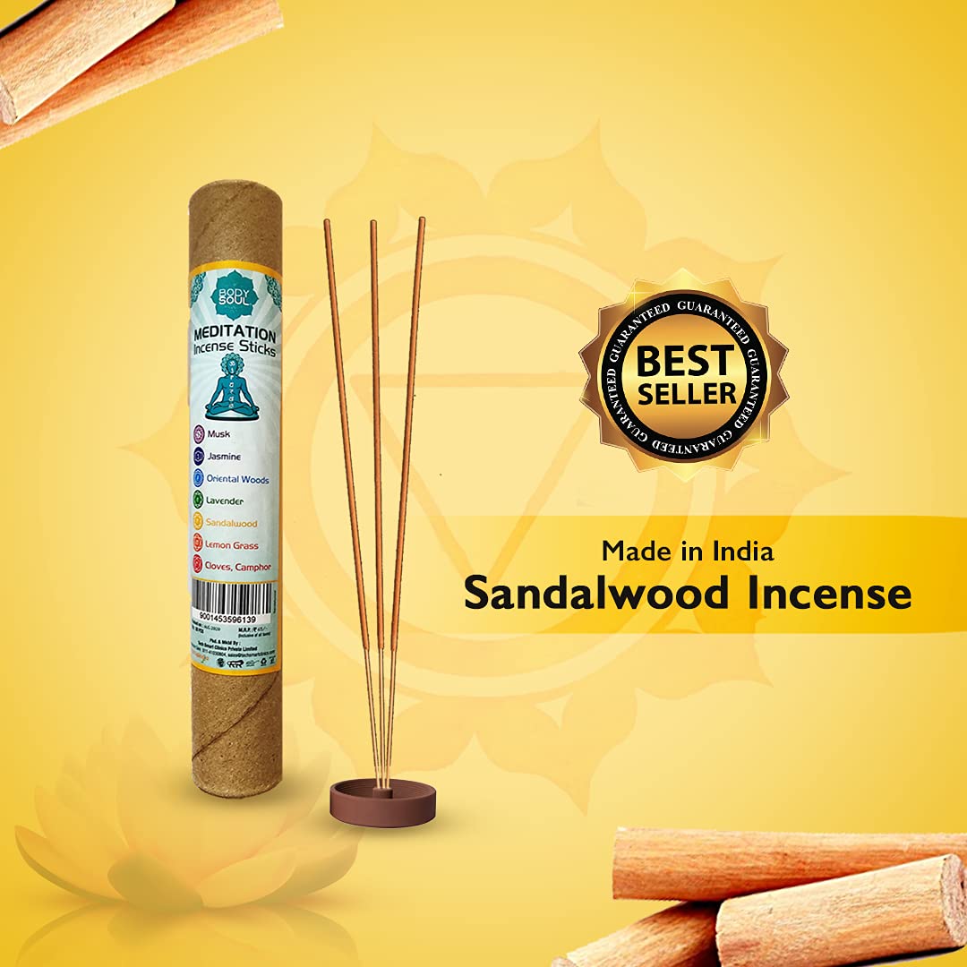 Body Soul Sandalwood Incense Sticks (Pack of 12)